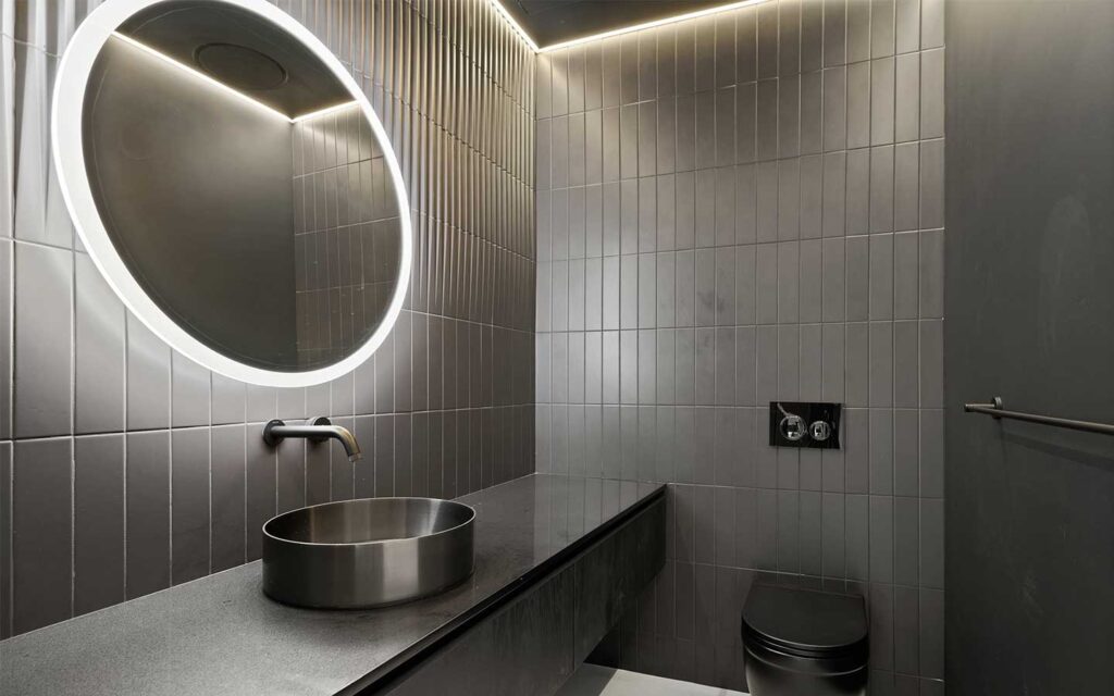 Modern bathroom with LED lighting